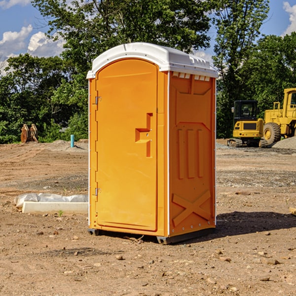 how often are the portable toilets cleaned and serviced during a rental period in Dawn